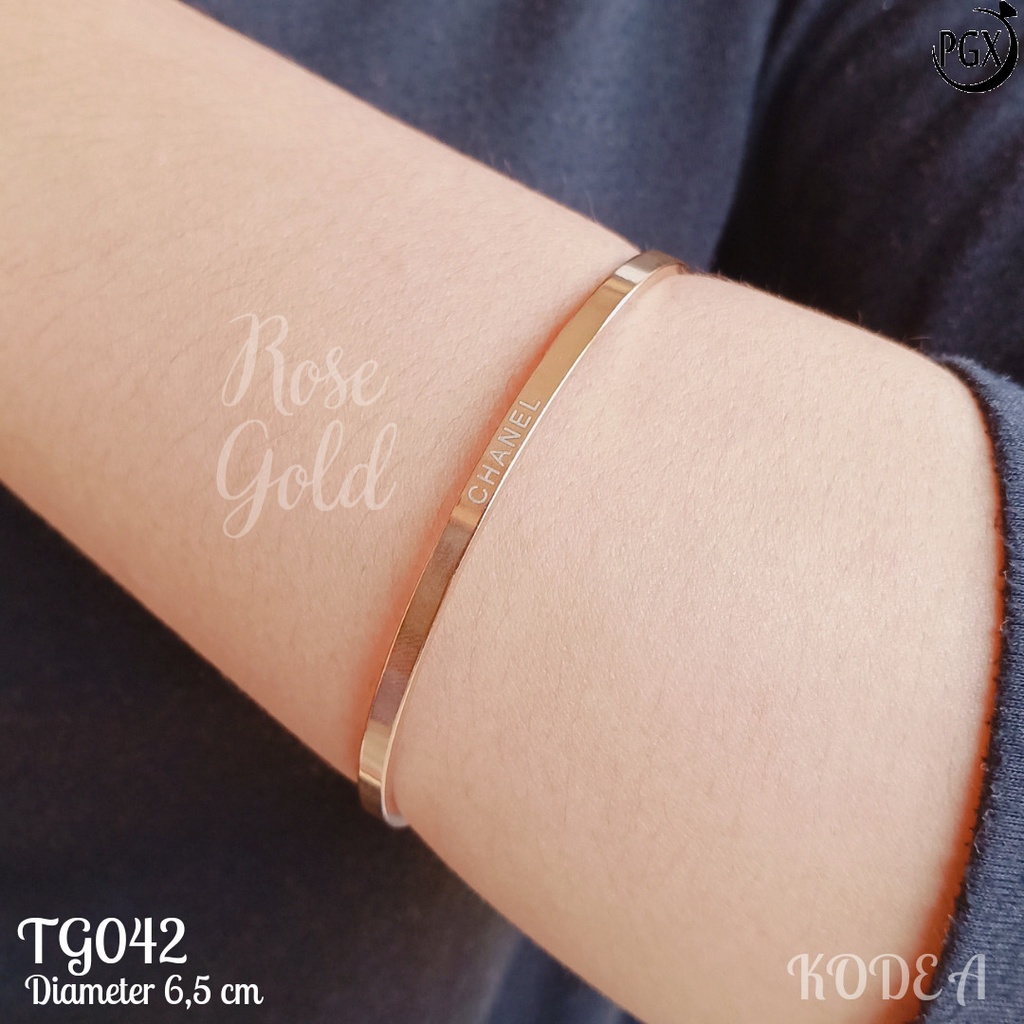 PGX Gelang Titanium Wanita Anti Karat Aksesoris Fashion Perhiasan Bangle Premium - TG042