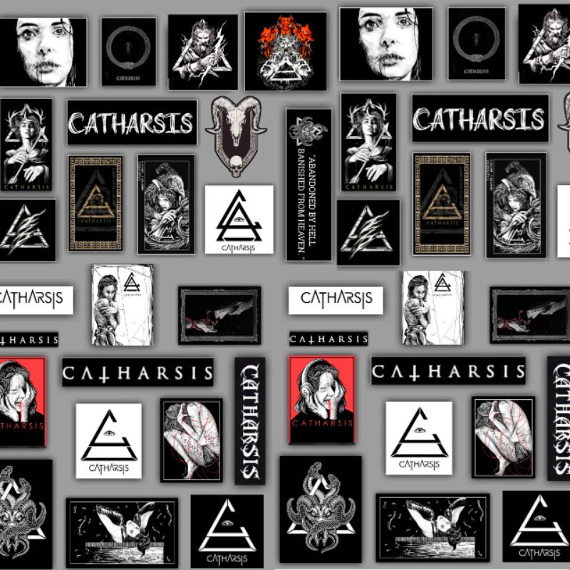 sticker aesthetic CATHARSIS ISI 12-50 PCS  STICKER HP/STIKER HELM /LAPTOP ANTI AIR