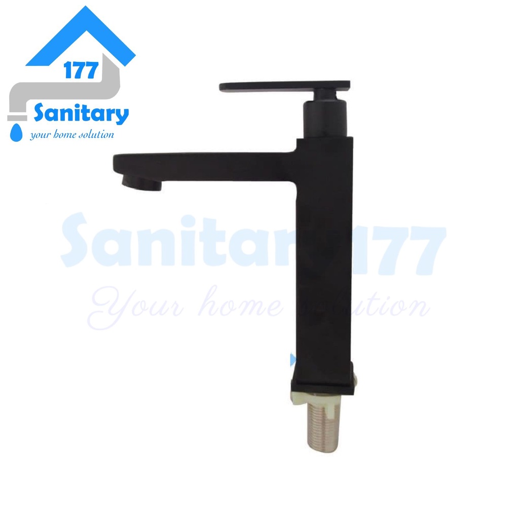 Kran WasTafel Stainless 304 Body kotak Hitam 25BL/42A- Keran air cuci tangan washtafel sink basin faucet black matte kotak /G72