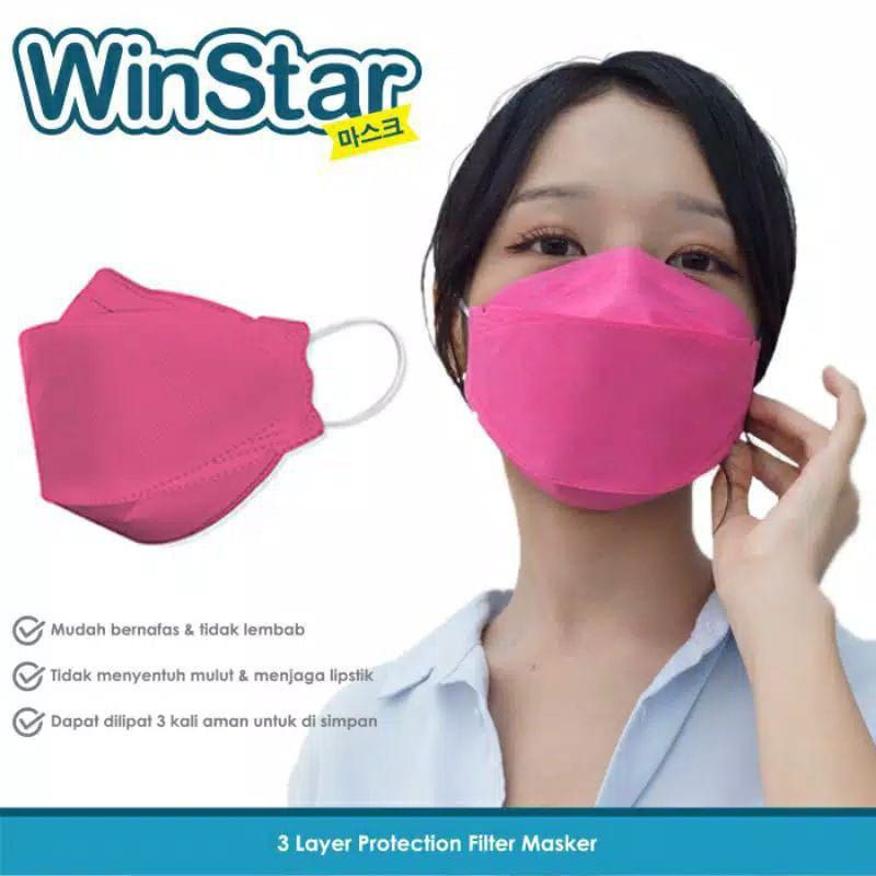 5 PCS WinStar Masker Earloop 3D type KF 94 -  3 ply (ukuran DEWASA)