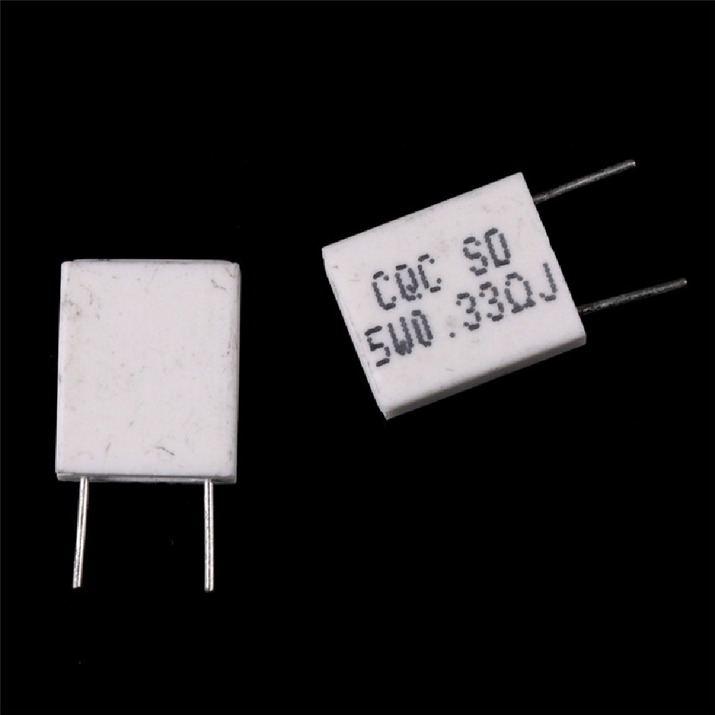 (lsingers1) 10pcs Resistor Semen 5W 0.33Ohm Non-Inductive Keramik BPR56 / CQC