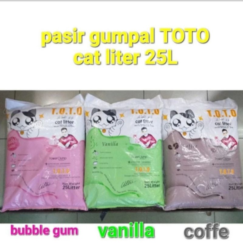 Pasir Kucing Gumpal Wangi TOTO Cat Litter 25 Liter