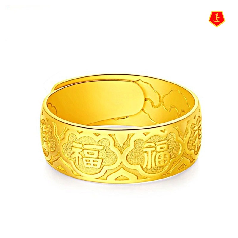 [Ready Stock]Elegant Golden Ring Temperament Personality