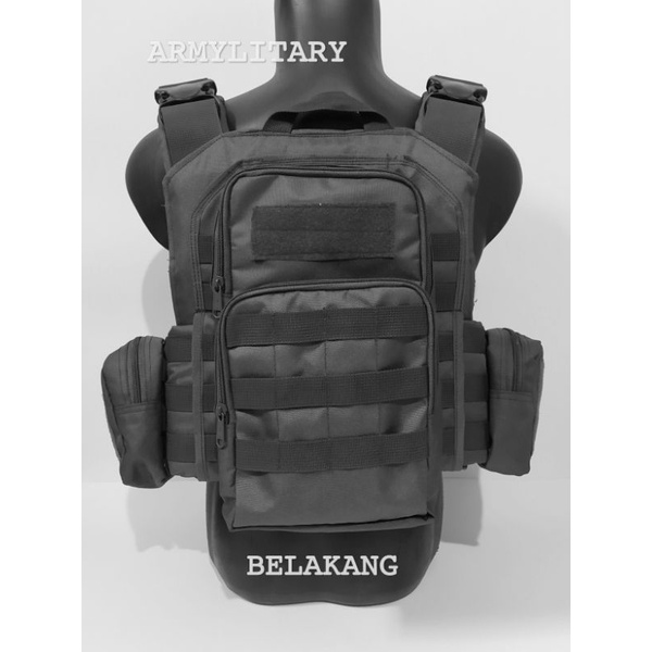 Rompi tactical dist black anti peluru tni.polri