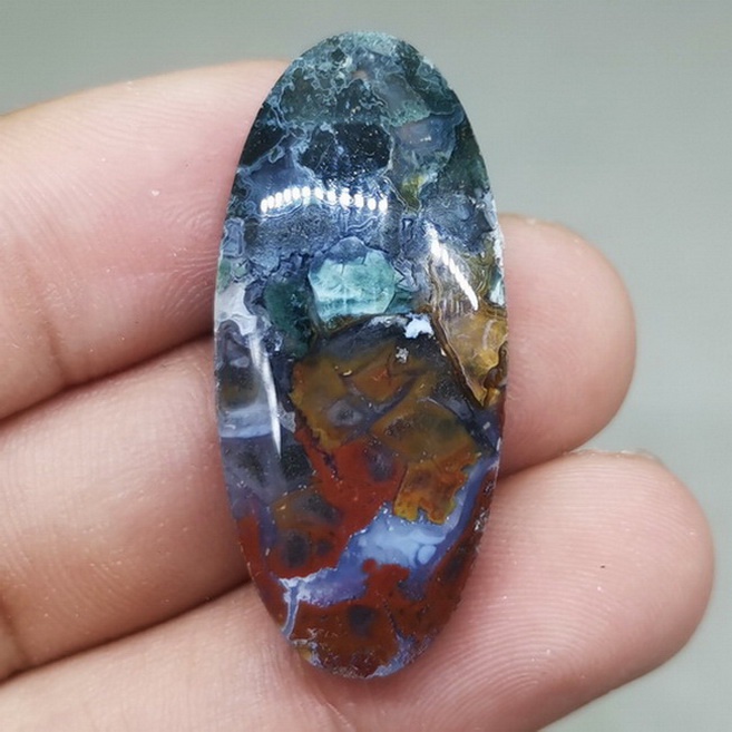 Batu Akik Natural Jasper Pancawarna Klawing Original