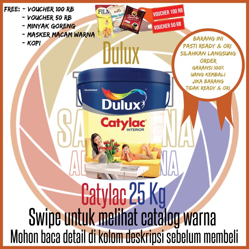 Jual Cat Dulux Catylac 25 Kg Putih 1501 Warna Cat Interior Pail Indonesiashopee Indonesia 6113