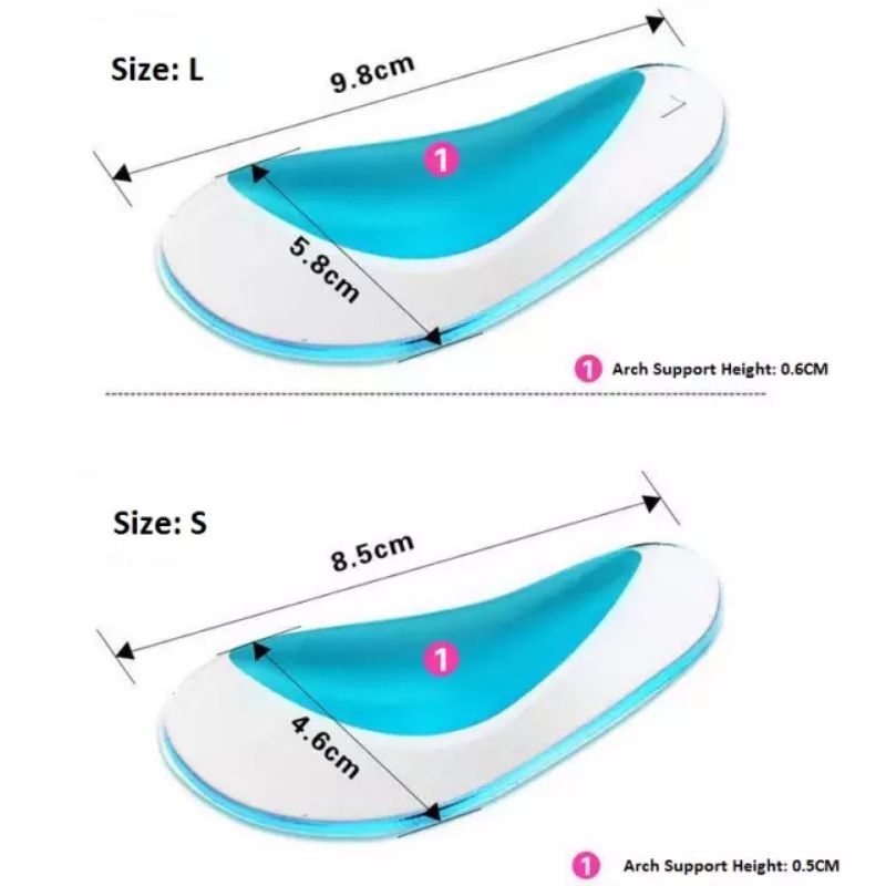 ARCH SUPPORT INSOLE UNTUK FLAT FOOT / SILICONE / SILIKON / Insole Flat Foot Insole Kaki Datar