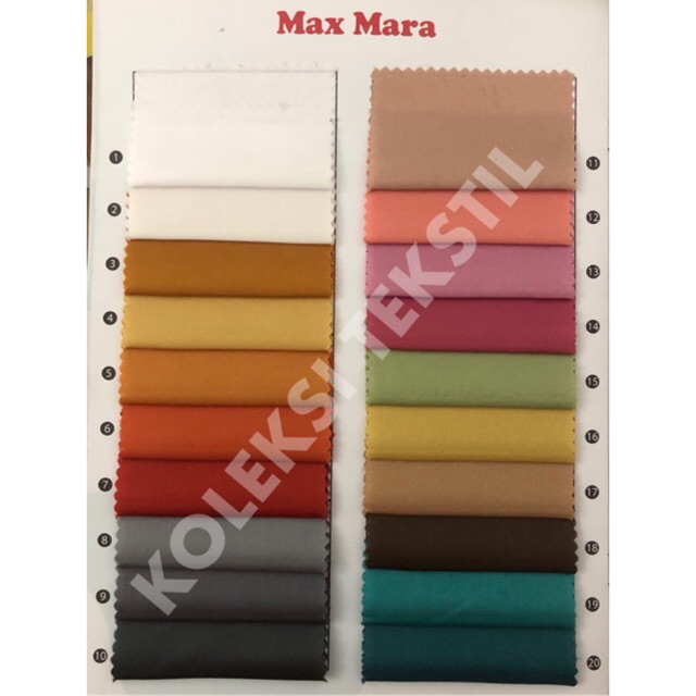 Kain Satin Maxmara Sateen Maxmara Warna Lengkap Lebar 1 5 Meter Harga Per 0 5 Meter Shopee Indonesia