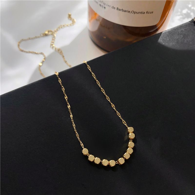 Kalung Liotin Simple Elegant Polos Gold Necklace Satu Layer Aksesoris