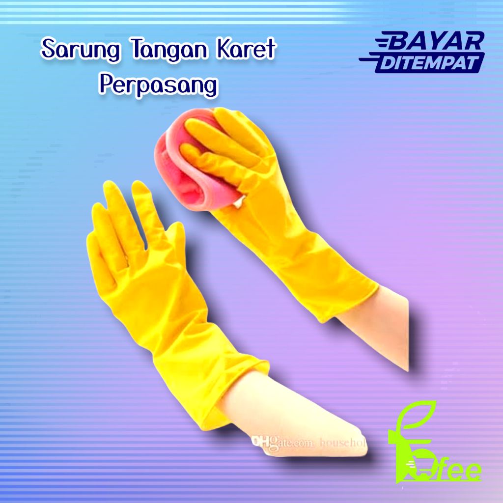 [IMPORT] - Sarung Tangan Karet Cuci Piring Anti Air Rubber Glove Murah