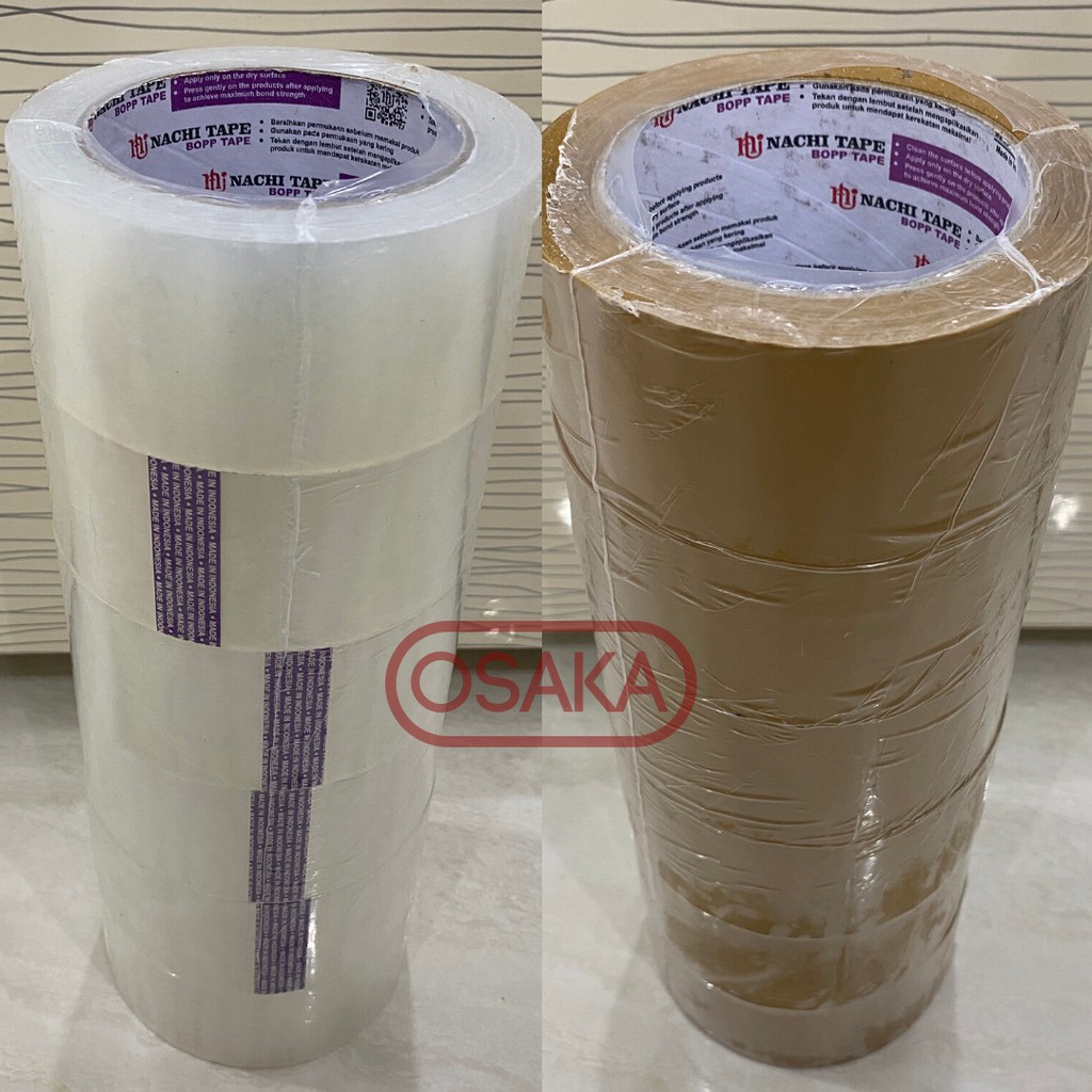 

[1 Slop Isi 6 Pcs] Lakban Nachi Tape Bening & Coklat 48mm / 2 inch x 100 yard bukan Daimaru