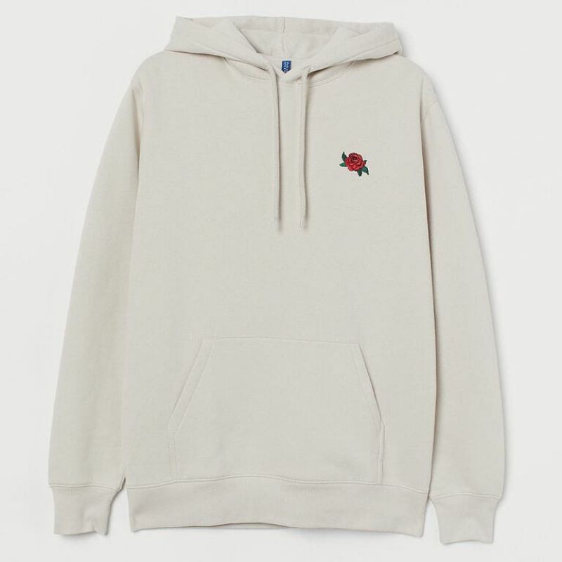 hoodie h&m hnm lil rose cream