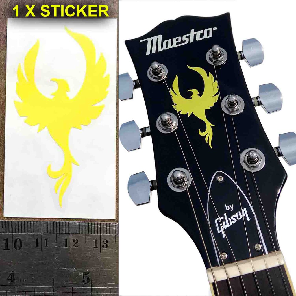 Phoenix Gitar Headstock Sticker Tempel Guitar Les Paul Akustik Elektrik Semi Hollow Guitars Bigsby L