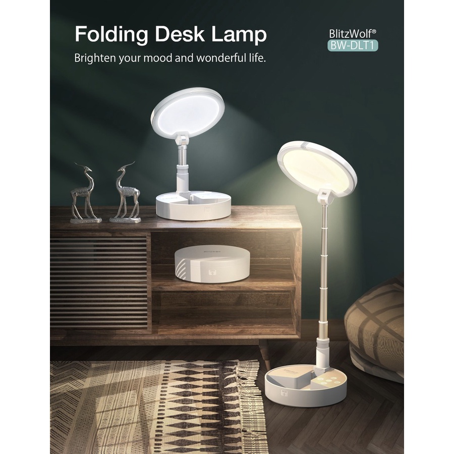 BlitzWolf BW DLT1 Folding Desk Lamp Lampu LED Lipat Meja Baca Kerja