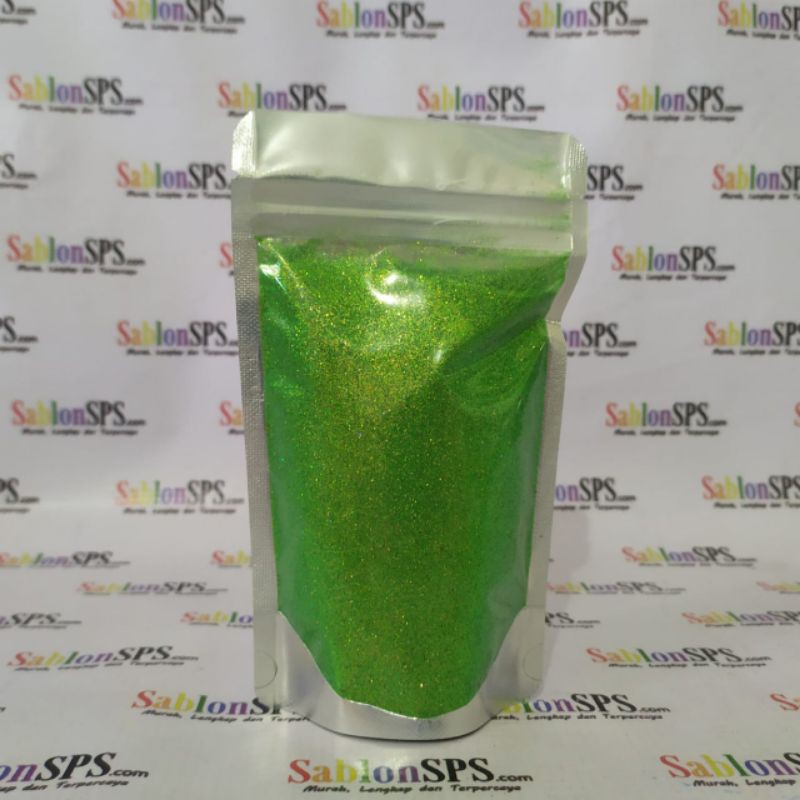 BUBUK GLITER LIGHT GREEN RAINBOW GLITTER POWDER 100gr ZIP LOCK