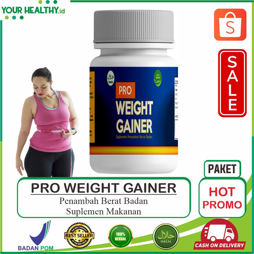 PRO GAINER - Penambah Berat Terbaik Untuk Pria & Wanita/Suplemen Makanan/Herbal/Zinc/Kapsul/BPOM