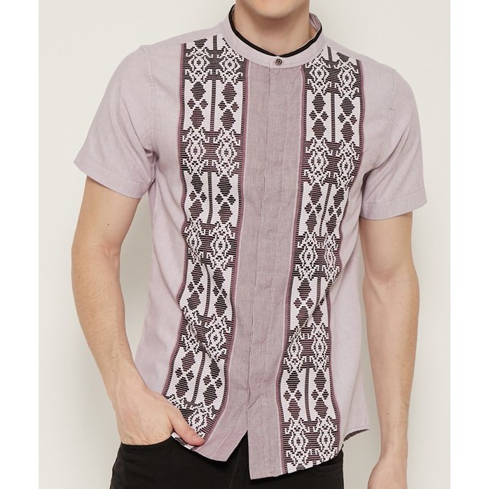 Kemeja Koko M231 Lengan Pendek Warna Ungu Muda