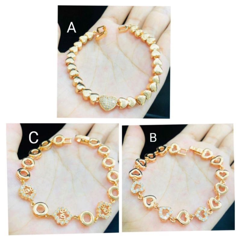 Ramk436. Gelang tangan xuping wanita lapis emas dgn mata zircon ukuran 18 cm