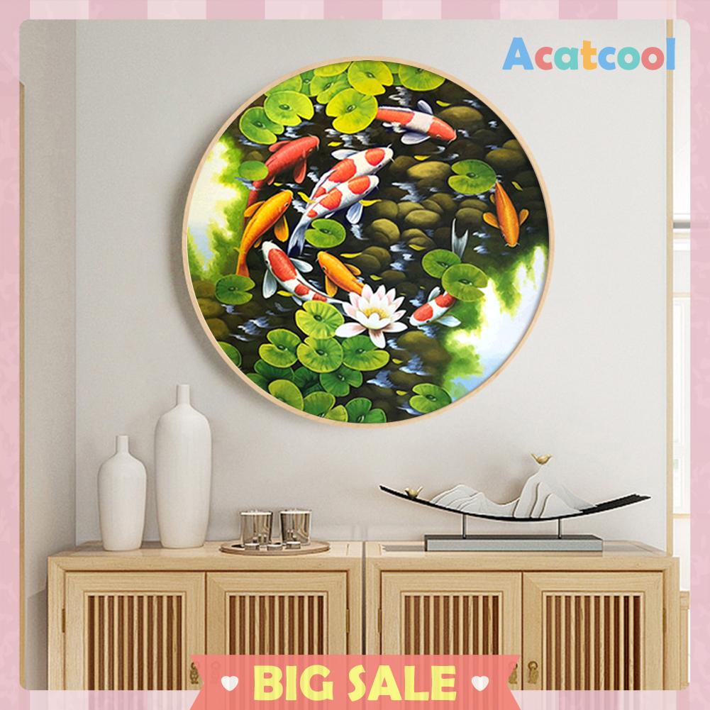 Lukisan Sulaman Berlian 5d Jahitan Bersilang Desain Fish Model Diy