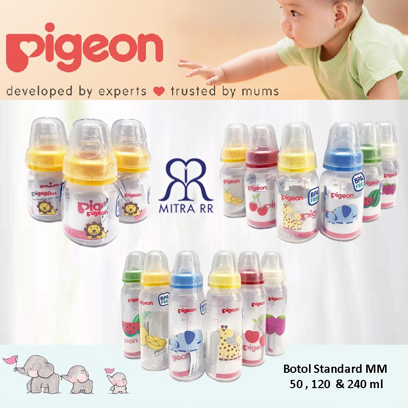 Pigeon Bottle Standard Assorted MM 50ml/120ml/240ml - Botol Susu Bayi Pigeon Standard Assorted &amp; Sta