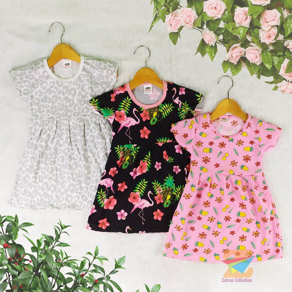 Pilih Warna Dress Anak Rample Lucu / Dress Ruffle Anak 2 Sampai 3 Tahun