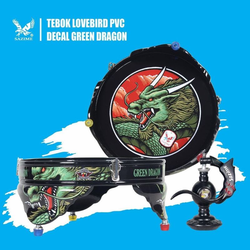 Tebok Lovebird Sazime PVC Green Dragon