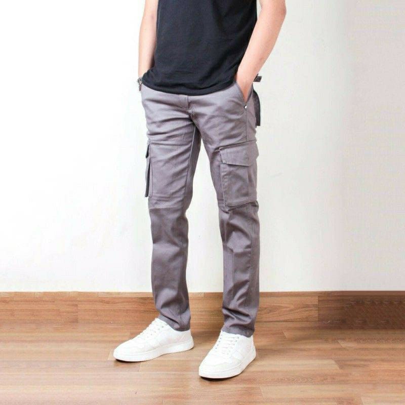 [TERLARIS] CELANA CARGO PANJANG PRIA PINGGANG KARET  UKURAN 27-38 PREMIUM QUALITY SLIMFIT COWO SKINNY POLOS COWOK