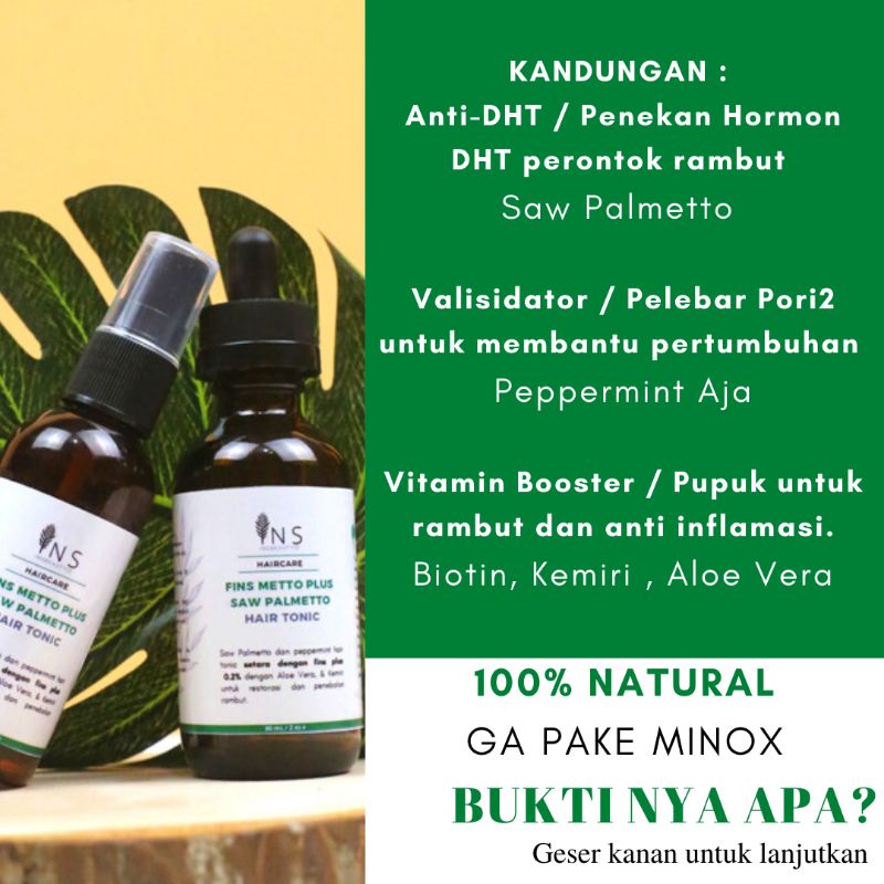 Fins Metto METTOMINT Saw Palmetto Peppermint Hair Tonic Rambut Alami dht bloker dht blocker INSBEAUTYID 60 ML BUKAN MINOXIDIL FINMIX-2
