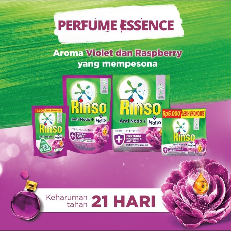 Rinso Anti Noda +Molto Detergen Pakaian Cair 565mL / 510mL