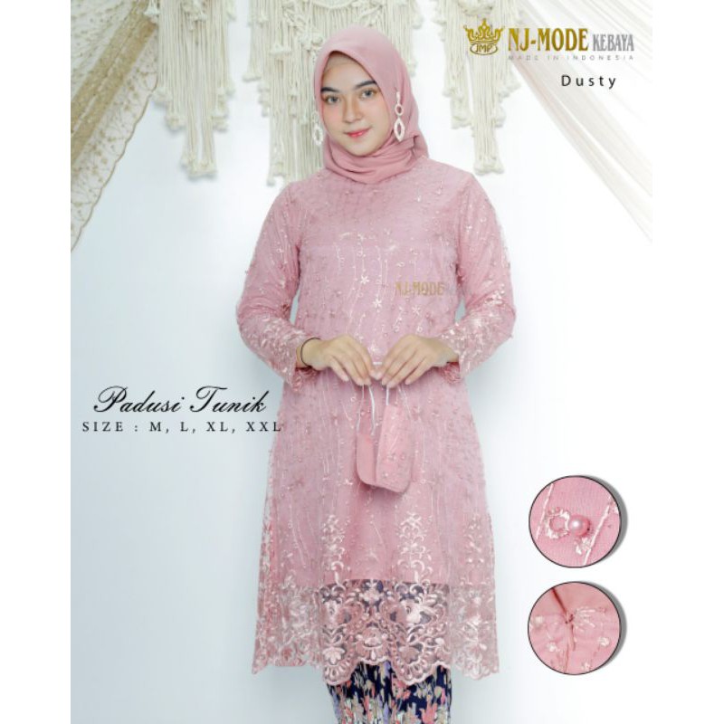 Set Kebaya Tunik Tulle Mutiara (RealPict)Free Masker/Kebaya Tunik Modern/Kebaya Tulle