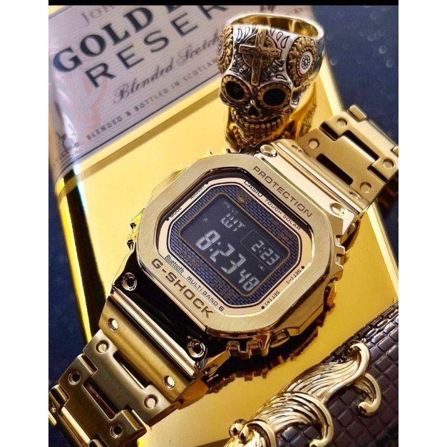JAM TANGAN PRIA G-SHOCK GMW B5000 FULL GOLD ORI BM STAINLESS STEEL DM 4,5CM AUTOLIGHT ( paperbag, ka