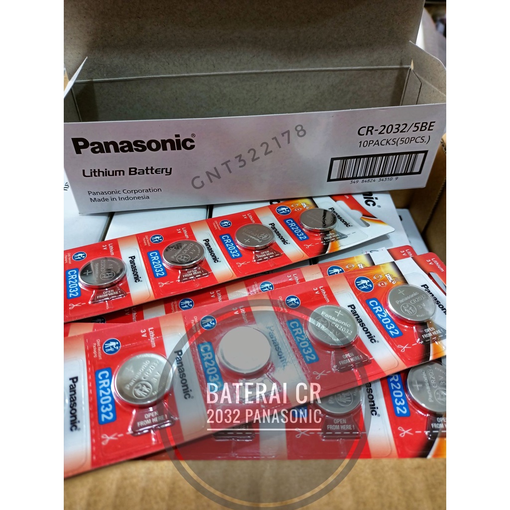 Baterai Cmos Panasonic CR2032 isi 5 pcs 1 lembar Original Battery NEW