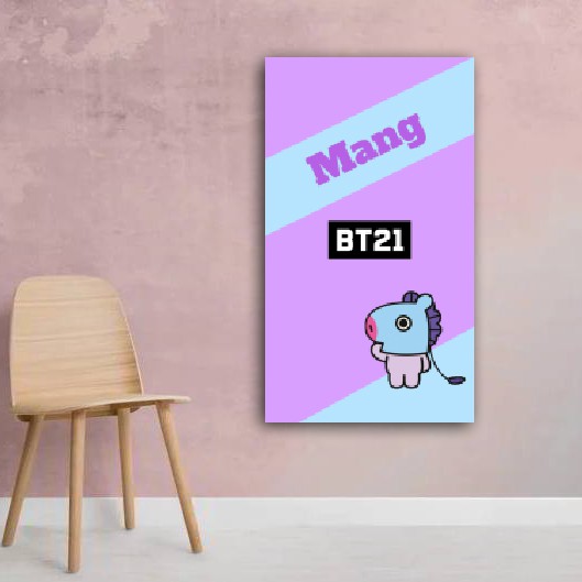 wall decor BT21 bangtan boys / BTS ukuran 15X30 bahan MDF