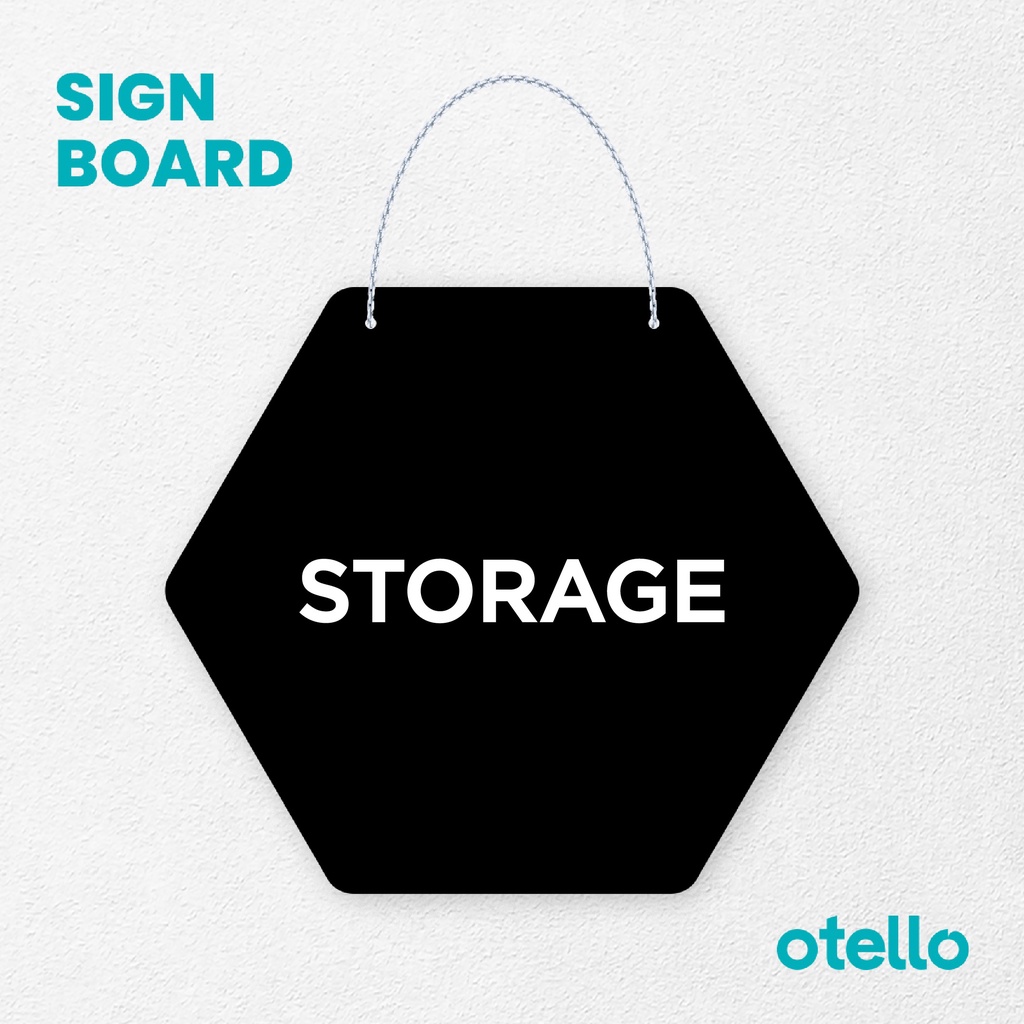 Otello Signage Storage Signage Board Acrylic Papan Gantung Akrilik Rantai Petunjuk Toko Modern Minimalist Kafe Restoran Kantor Gedung Cafe