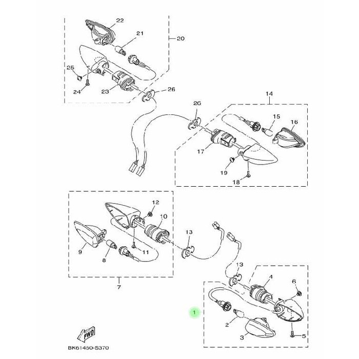 LAMPU SEN/SEIN DEPAN KIRI R15 V3 ASLI ORIGINAL YAMAHA