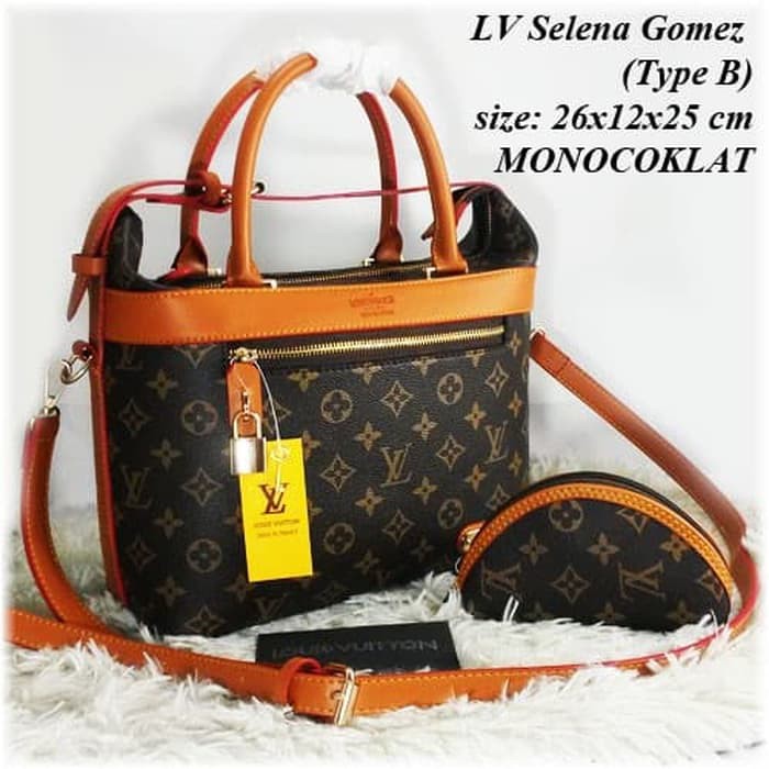 Tas Hand Bag - Tas Import Branded LV Selena Gomez Type B - Monocoklat