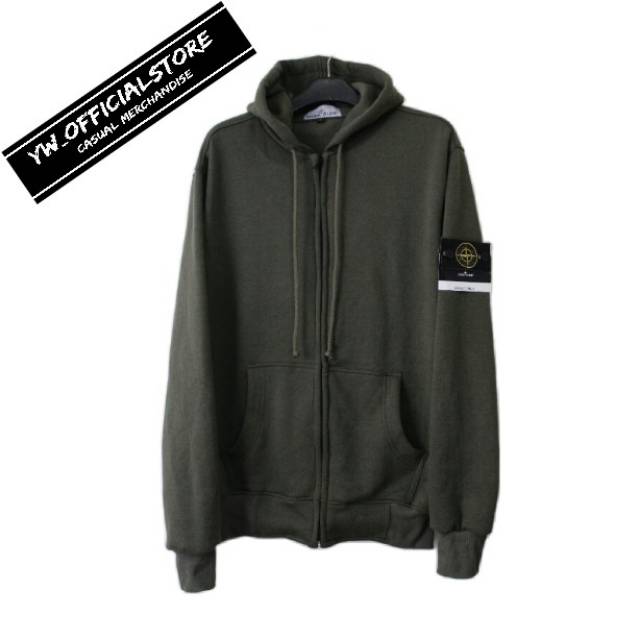 grey stone island zip hoodie