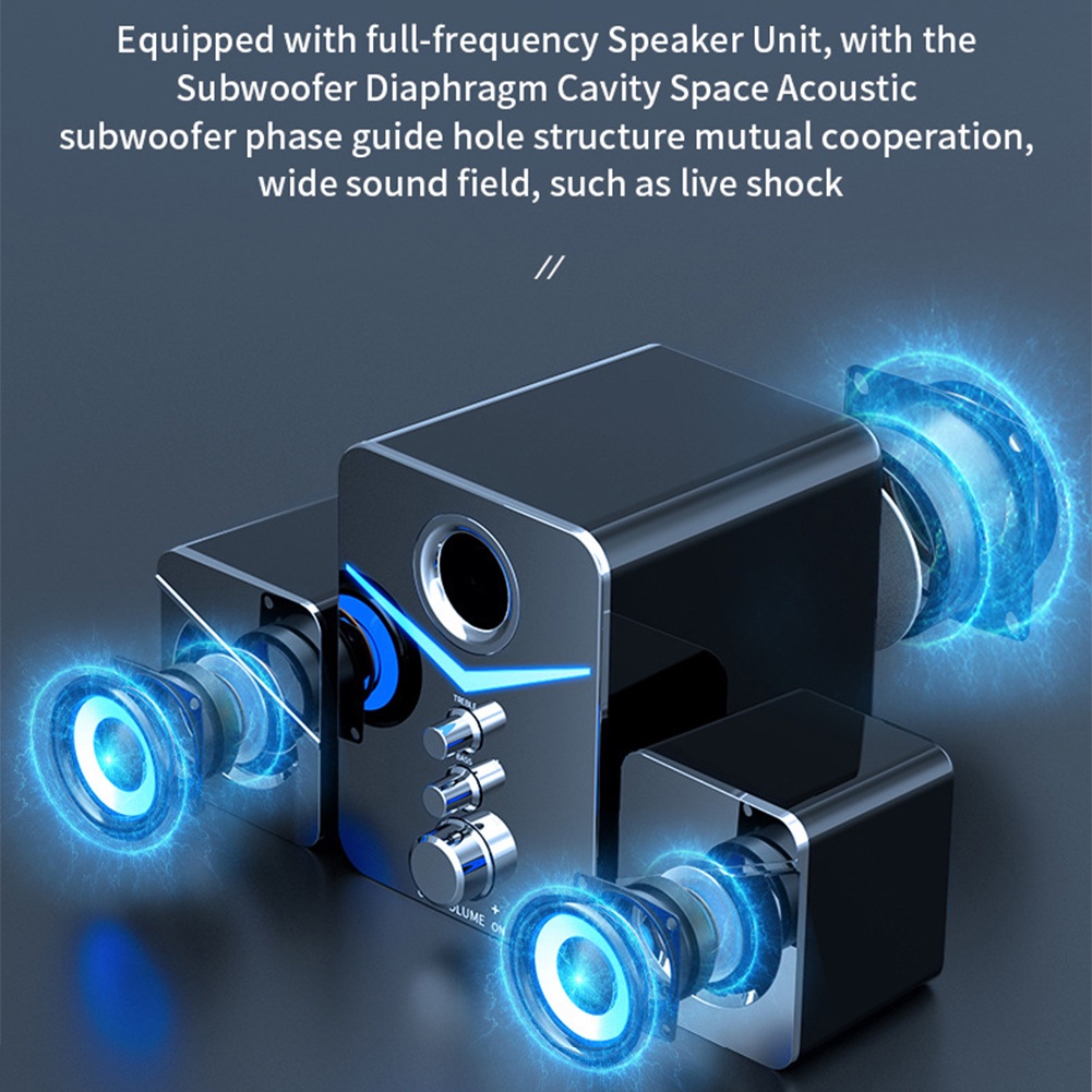 Surround Bass Mini Speaker Stereo Multimedia Komputer Portable and Bluetooth Wireless