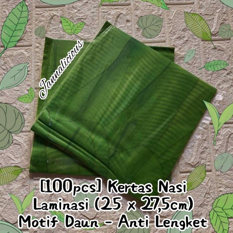 

wo⁂Terbaru✲ Kertas Nasi Laminasi Anti Lengket ~ Motif Daun Pisang Uk. 25x27,5cm 48