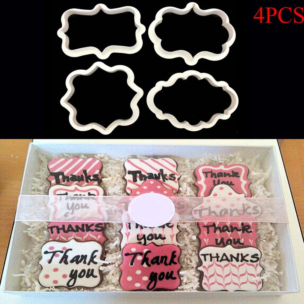 Solighter 4PCS/set Fondant Cetakan Kue Handmade DIY Pastry Dapur Baking Tools Cookie Cutter