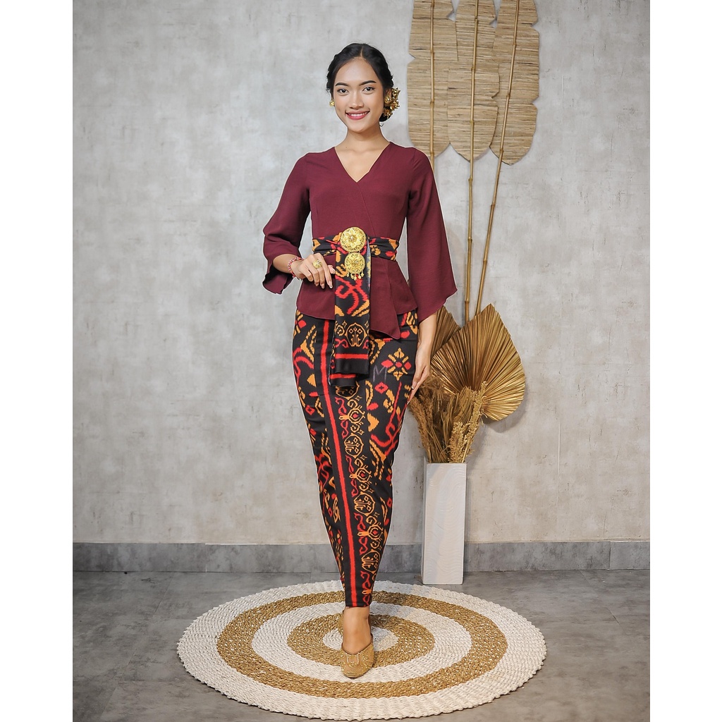 (kode 3) ONE SET KEBAYA JADI AIR FLOW KIMONO LONCENG+KAMEN MOSCREPE+SELENDANG-2