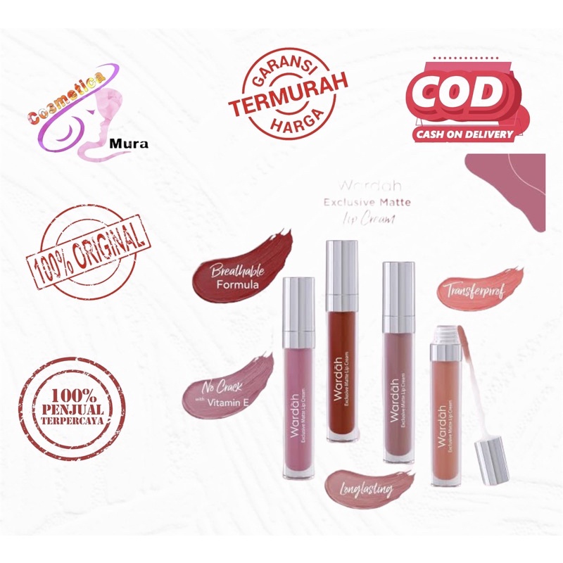 sale /// new shade 01-24 nomor || barang ORI [ hati&quot; KW ] LENGKAP warna // Lipmatte cream wardah - exclusive lipmatte cream wardah / wardah lipcream matte