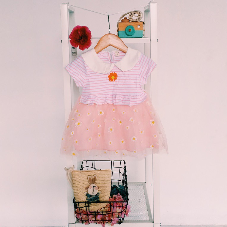 LittleAaron DRESS SALUR SUNNY ROSE 2104 EBV Baju Dress Anak Perempuan Import 6 bulan - 3 tahun