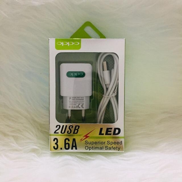 CHARGER BST LED 2USB 3.6A OPPO CASAN 2USB ANTI LEDAK