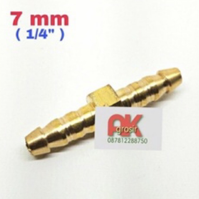 KOMPOR - 7mm Selang kompor gas cabang 2 lurus kuningan sambungan selang gas