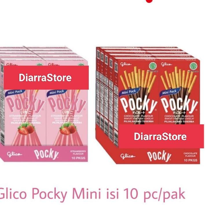 

HOT ITEM 7831 Pocky 1 Box (isi 10) Mini Stick Coklat 22gr / Strawberry 21gr ㄳ