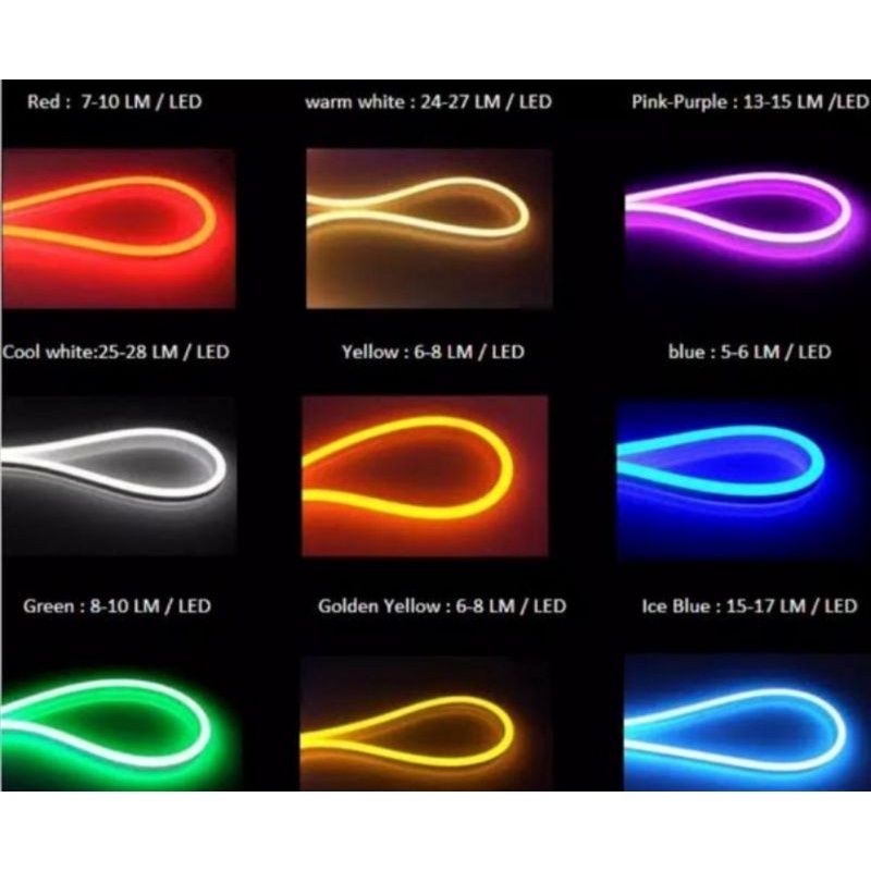 NEON FLEXIBLE 12V 5 meter LAMPU neon flex 12 volt panjang 5 meter Waterproof