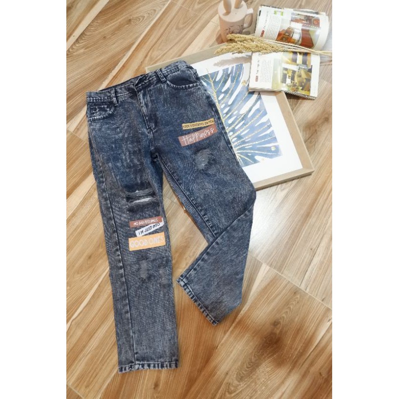 Boyfriend Sobek Sablon Ripped // Boyfriend jeans be happy