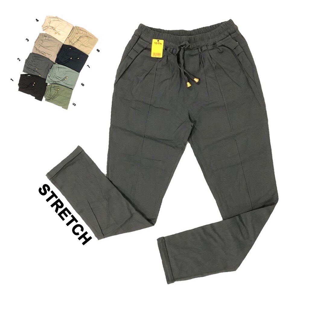 CELANA JOGGER WANITA  STRETCH KATUN TWILL BAGGY PANTS PREMIUM JOGER BAGY CEWEK KARET PINGGANG