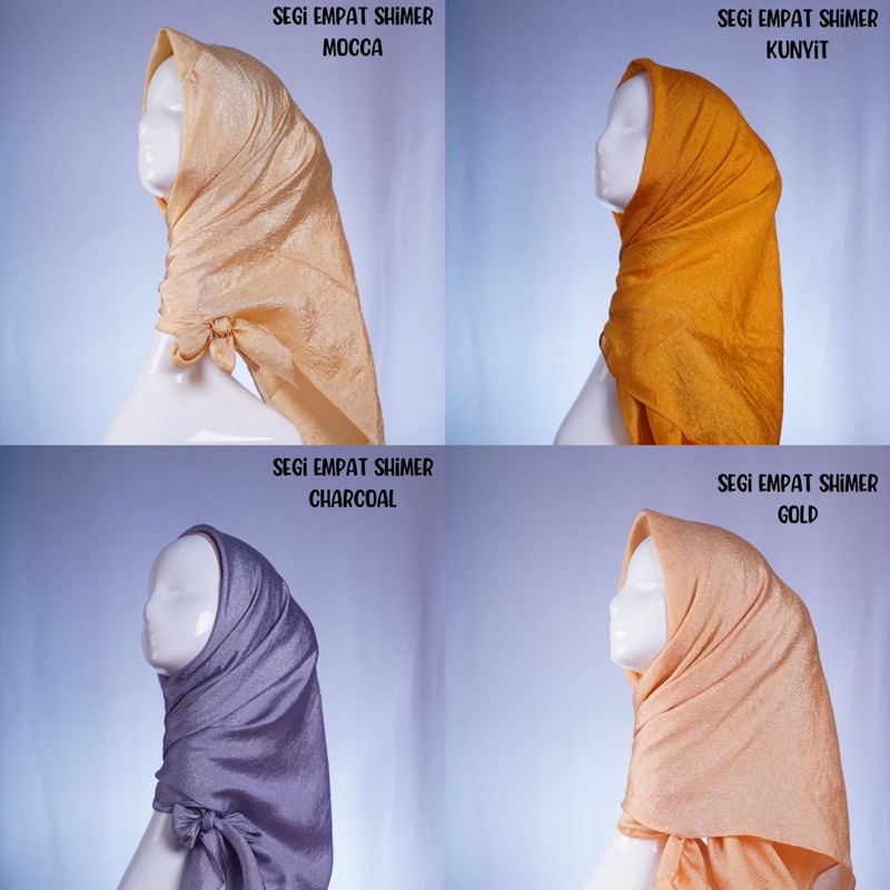 Segi Empat Organza Shimer/Hijab Pesta/Segi Empat Glowing